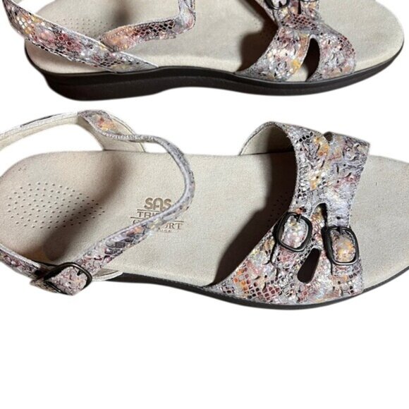 SAS Size 11 Duo Quarter Sandals multisnake Taupe - Picture 3 of 5